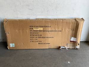 lot 310 image: New Star Foodservice Commercial-Grade Aluminum 20-Tier Sheet Bun Pan Rack with Brake Wheels
