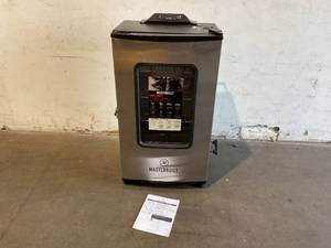 lot 3 image: Masterbuilt MES 140G 40 inch Stainless Steel Bluetooth Digital Electric Smoker