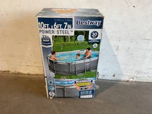 lot 5 image: Bestway Oval Above Ground Pool with Filter Pump & ChemConnect Dispenser