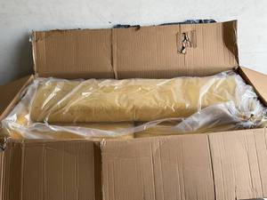 lot 22 image: Rivet Sloane 79.9 inch Yellow Mid-Century Modern Sofa Couch