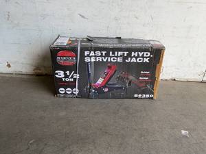 lot 27 image: Banner 3.5-Ton Fast Lift Heavy-Duty Garage Floor Hydraulic Jack with Swivel Saddle