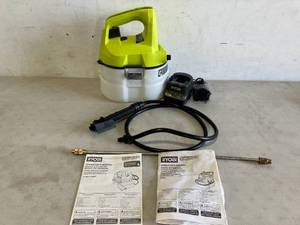lot 405 image: RYOBI ONE 18V Cordless Battery 1 Gal. Chemical Sprayer and Charger