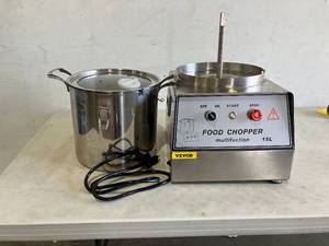 lot 411 image: VEVOR 110V Commercial Food Processor 15L Stainless Steel Grinder