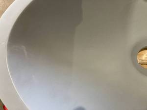 lot 78 image: Vigo Cast Stone Yarrow Concrete Oval Vessel Bathroom Sink in Ash Gray