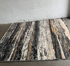 lot 95 image: LR Home Infinity 7 ft 9 in x 9 ft 5 in Gray and Black Area Rug