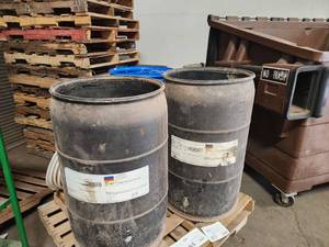 Lot of (3) 55-gallon Polymer Drums (empty)