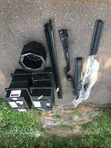 lot 9 image: Huge Parts lot Includes - Ford 9 rear carrier cases, 1968-72 Chevelle Trunk Brace, 1968-72 Rocker Panel, 1955-59 Chevy Box Brace