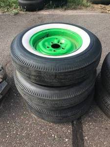 lot 58 image: 3 Total 1957 Chevy Rims With Tires