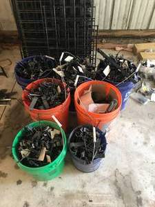 lot 82 image: Huge lot of Grid Wall Racking, comes with Hooks and Mounts