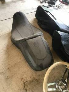 lot 88 image: Lot Includes  More - Harley Street Saddle Bags 4 Inch Extended Bags, Factory 2019 Streetglide Seat, Misc. Steering Wheel