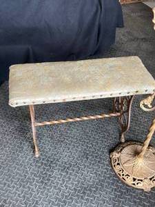 lot 5 image: Antique Metal Bench and Ashtray Stand