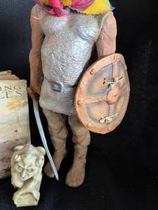 lot 14 image: Viking Statue, Gargoyle & 1924 Fairy Tales Book