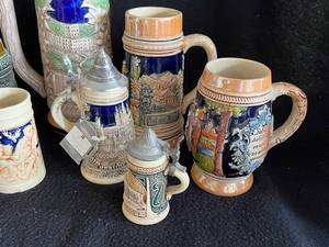 lot 16 image: Lot of 9 Beer Steins - Goebel, German, Original King