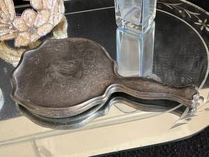 lot 24 image: Mirror Vanity Tray, Vintage Trinket Box & Hand Mirror & More