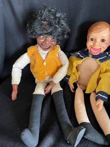 lot 55 image: Vintage Lester & Willie Talk Ventriloquist Dolls