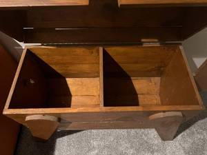 lot 83 image: Antique Wood Animal Storage Container