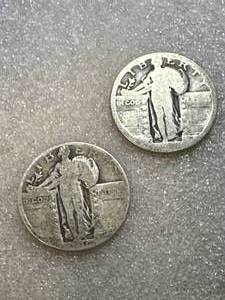 Lot of 2 Standing Liberty Quarters
