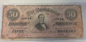 Genuine 1864 $50 Bill