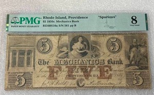 1850s Professionally Graded $5 Bill
