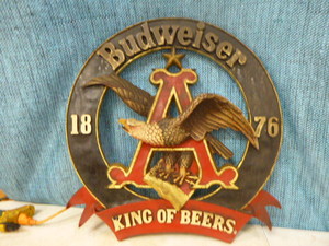 lot 8 image: Budweiser 1876 King of Beers Wall Hanging