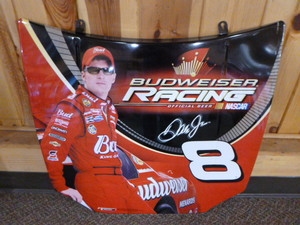 lot 15 image: Budweiser Racing Tin Hood Sign