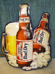 lot 22 image: Bud Dry Tin Beer Sign