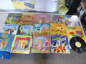 lot 25 image: Lot of Childrens Vinyl Albums and a Laser Disk
