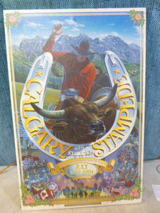 lot 31 image: Calgary Stampede Exhibition Canvas on Wood Frame