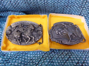 lot 33 image: 2 Minnesota State High School Rodeo Belt Buckles