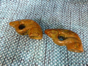 lot 40 image: Vintage Carved Real Stone Cane Handles