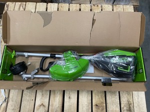 lot 16 image: New Greenworks PRO 16 in. 60V Battery Cordless Attachment Capable String Trimmer (Tool Only)