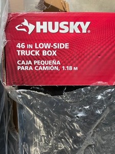 lot 45 image: New Husky 46.8 in. Matte Black Aluminum Lo-Side Side Mount Truck Tool Box