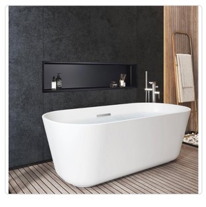 lot 50 image: AKDY 48 in. W x 12 in. H x 4 in. D Stainless Steel Bathroom Shower Niche in Matte Black