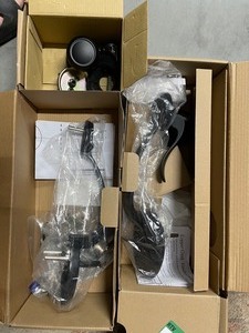 lot 59 image: 2 Copper Creek Black Door Handleset and Waverlie Handle Trim - Open Boxes