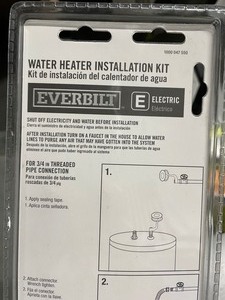 lot 63 image: New Everbilt Electric Water Heater Installation Kit