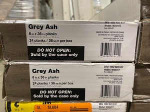 lot 88 image: 7 boxes Traffic Master Grey Ash Peel and Stick Water Resistant Vinyl Plank Flooring (36 sqftcase)