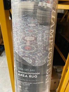 lot 95 image: New Hampton Bay Hampton Bay AloePink 5 ft. x 7 ft. Medallion IndoorOutdoor Patio Area Rug