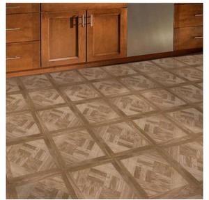 lot 100 image: 5 boxes Traffic Master Chaucer Oak 3 MIL x 12 in. W x 12 in. L Peel and Stick Vinyl Tile Flooring (45 sqftcase)