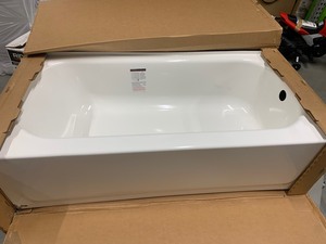 lot 102 image: New Maui 60 in. x 30 in. Soaking Bathtub with Right Drain in White