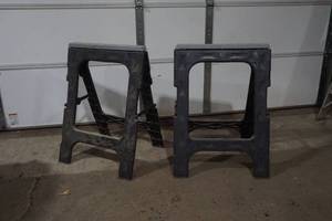 lot 19 image: folding saw horses
