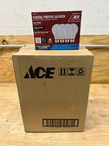 lot 27 image: ACE Case of- General Purpose Halogen Lightbulbs- Soft White (48 Bulbs)