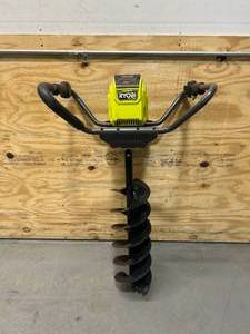 lot 28 image: RYOBI 40V HP Brushless Cordless Earth Auger with 8 in. Bit (Tool Only)
