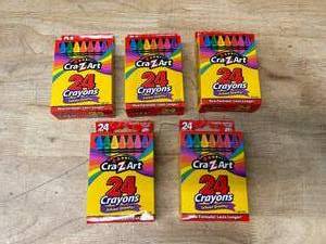 lot 67 image: Cra-Z-art Crayons Lot of 5 Packs of, Crayons (24 per pack)