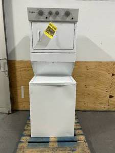lot 78 image: WHIRLPOOL 3.5 cu.ft Electric Stacked Laundry Center 9 Wash cycles and AutoDry