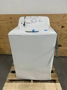 lot 91 image: GE GTW220ACK7WW 3.8 cu. ft. capacity stainless steel basket top load washer