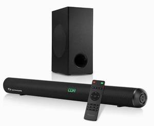 lot 6 image: Wohome Sound Bars for TV with Subwoofer, 28-INCH 120W Ultra Slim Surround Soundbar Speakers System with Wireless Bluetooth 5.0 HDMI-ARC Optical RCA USB AUX Input,Works with 4K & HD TVs,Model S99