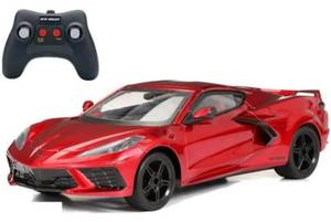 lot 14 image: New Bright 18 (22) RC Full Function USB Showcase Sportscar - Corvette C8 Torch Red