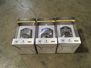 lot 13 image: 3 Lots of Defiant Castle Satin Nickel Single Cylinder Electronic Keypad Deadbolt  Customer Returns See Pictures