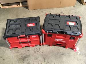 lot 23 image: Lot of Assorted Milwaukee Tool Boxes   Customer Returns See Pictures