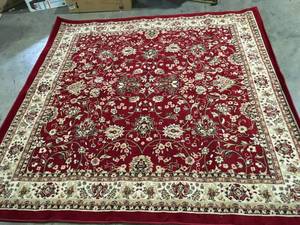 lot 43 image: Unique Loom Sialk Hill Washington Burgundy 8 0 x 8 0 Square Rug Customer Returns See Pictures